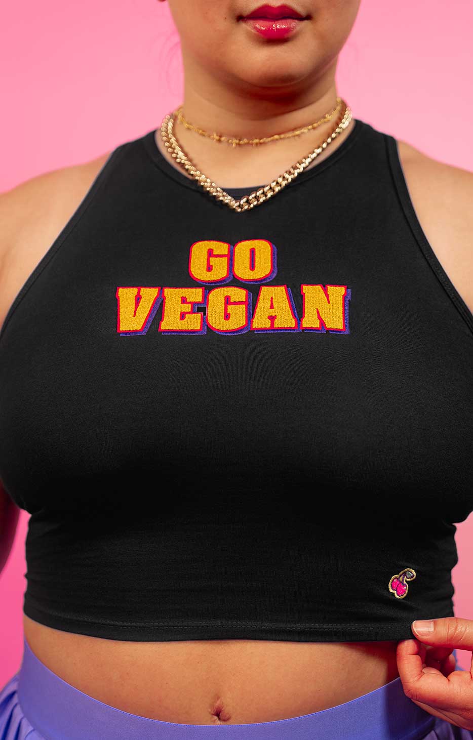 Go Vegan- Racerback Tank Top in Black