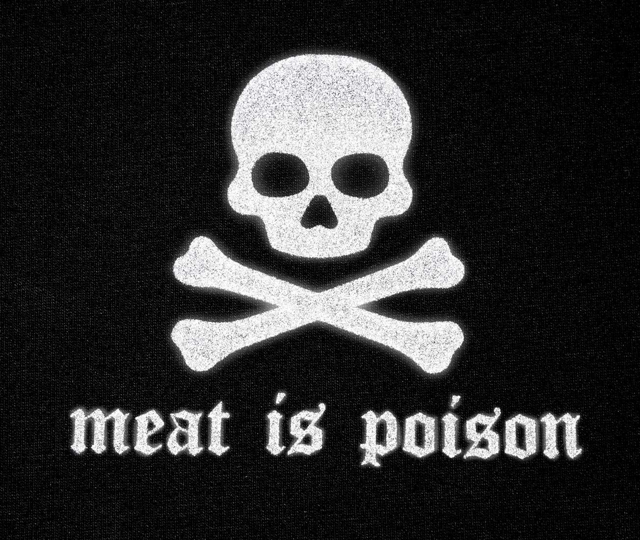 Meat is Poison- Elastic Strap Crop Top in Black